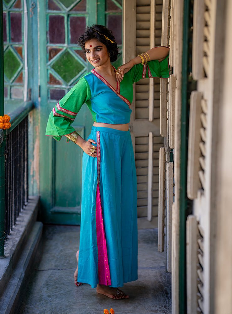 wrap around top long sleeve | Prathaa | Handloom & Sustainable Clothing