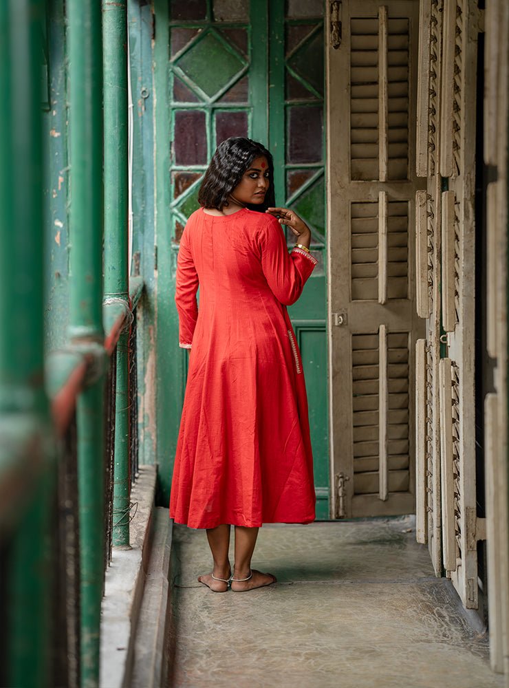 ANURAGI KALIDAR KURTA/DRESS - Prathaa - weaving traditions