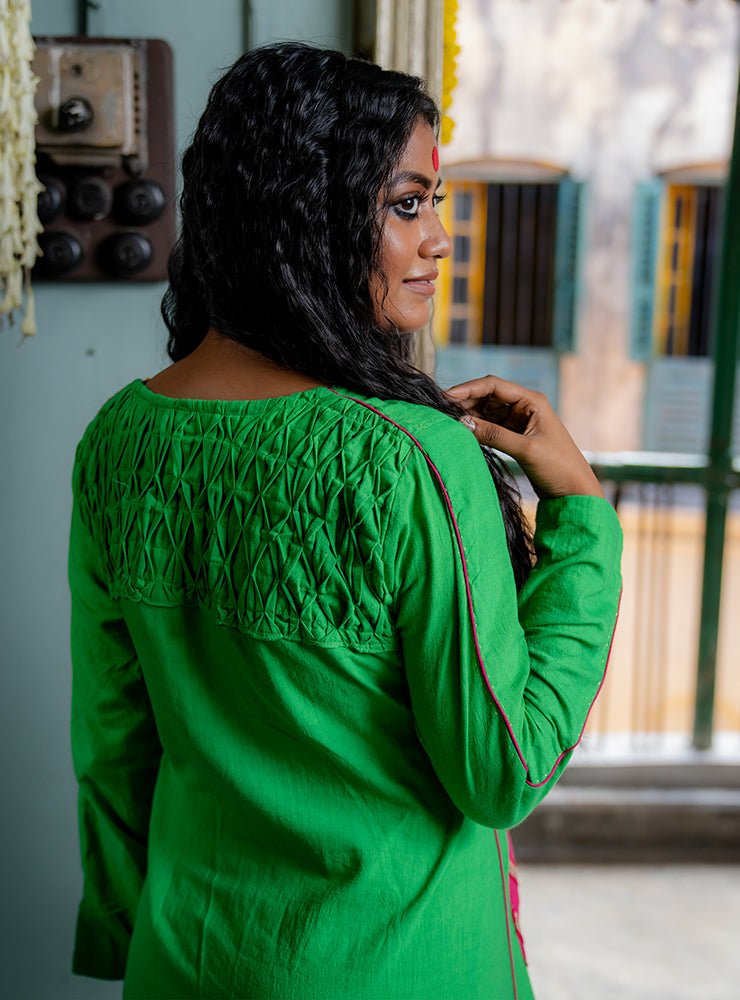 Green Handloom Dress | | Prathaa | Handloom & Sustainable Clothing