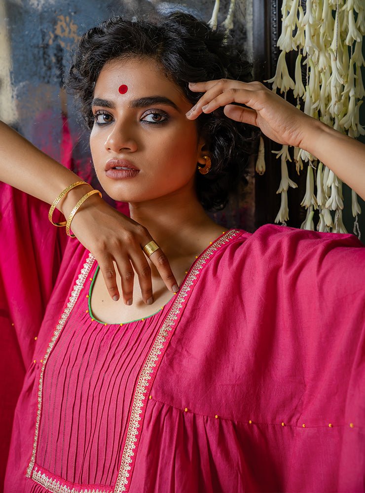 Red Raw Silk Blouse With Puff Sleeve - Byhand I Indian Ethnic Wear Online I  Sustainable Fashion I Handmade Clothes