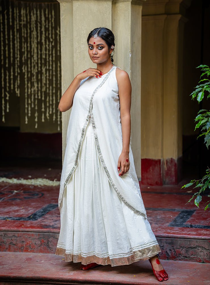 SUNEHRI TOP SKIRT SET - Prathaa - weaving traditions