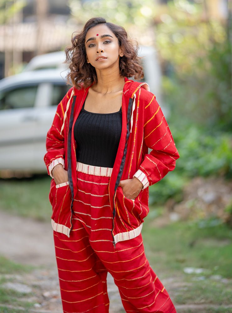 Red Khesh Bottom-PRATHAA | drop crotch yoga pants | drop crotch pants