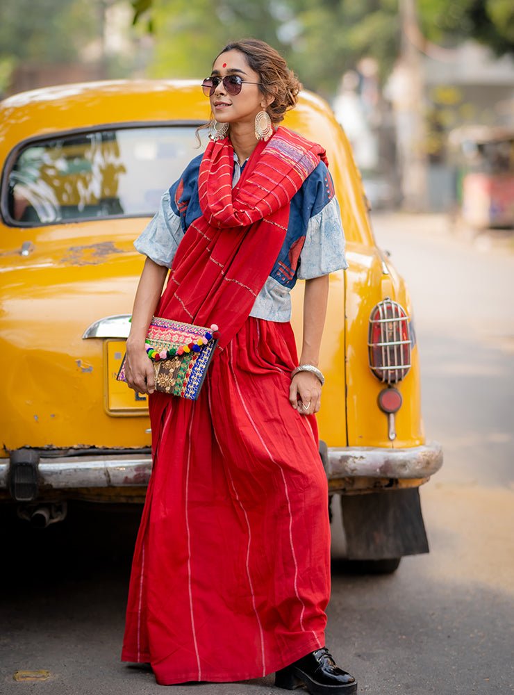 Blue Bindi Batik Blouse Top-PRATHAA
