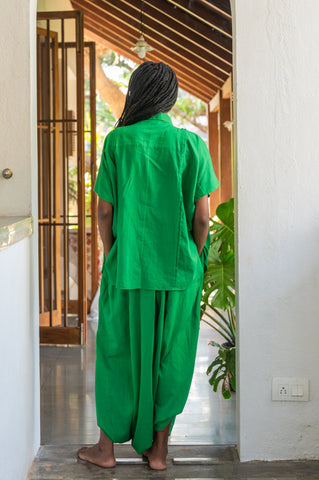 Green Shirt Kaftan - Prathaa - weaving traditions