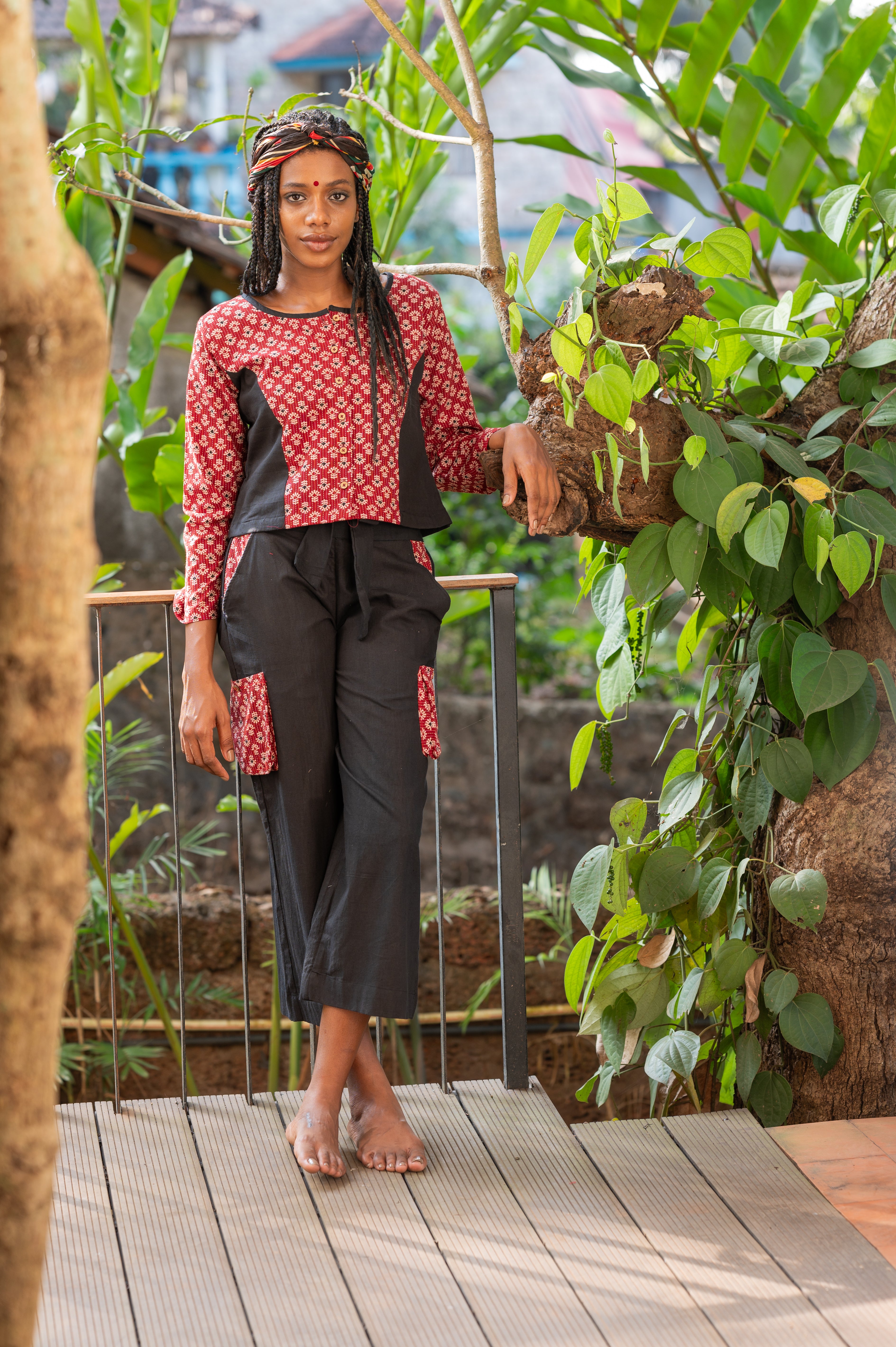 High-waist Cargo Pants - Prathaa - weaving traditions