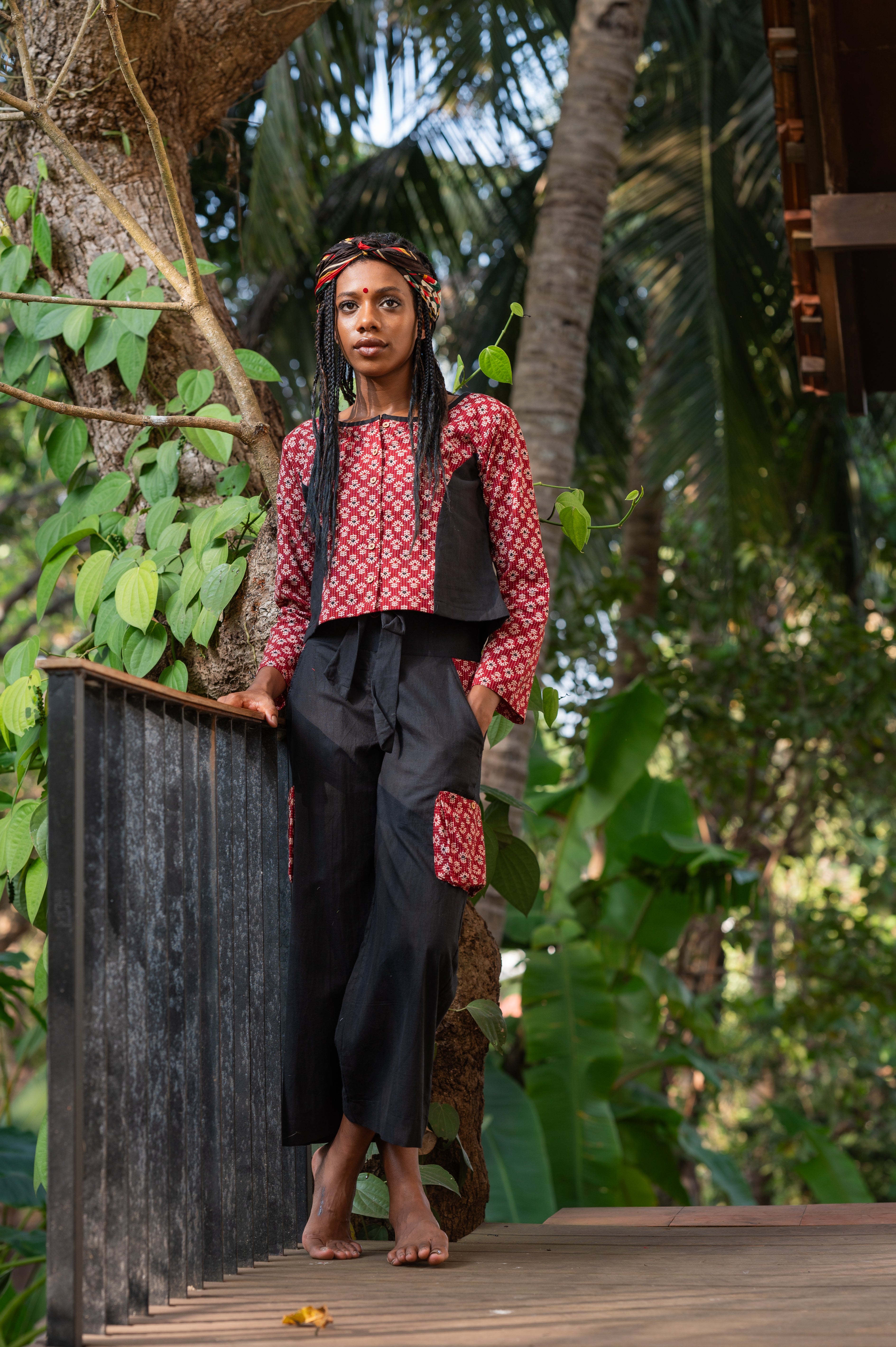 High-waist Cargo Pants - Prathaa - weaving traditions