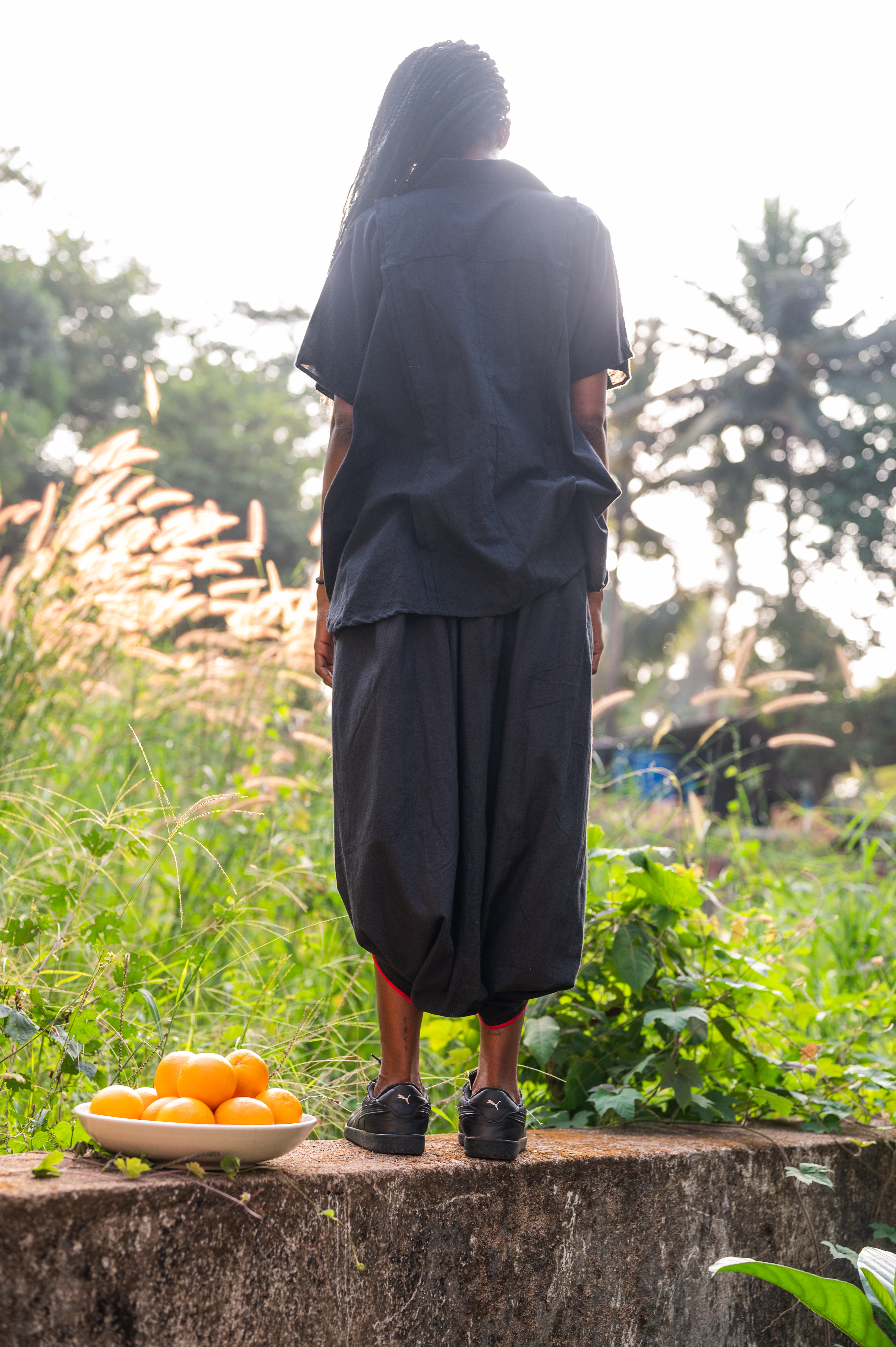 Set-Black Mul Kaftan Dhoti - Prathaa - weaving traditions