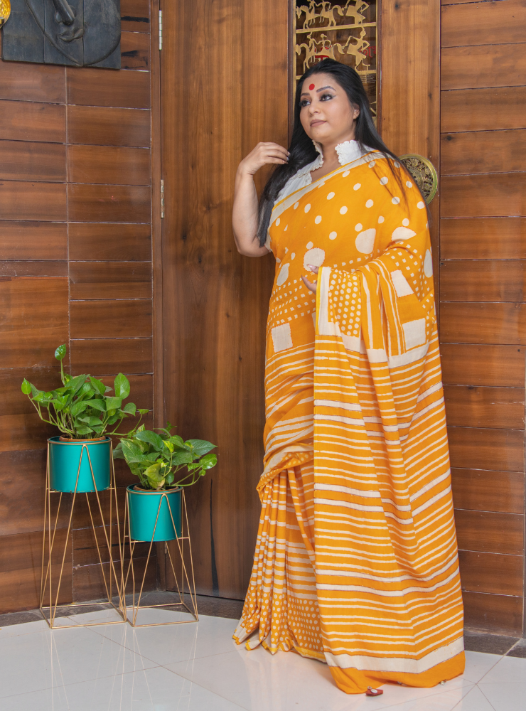Agnika Saree | Batik Print Handloom Cotton Saree