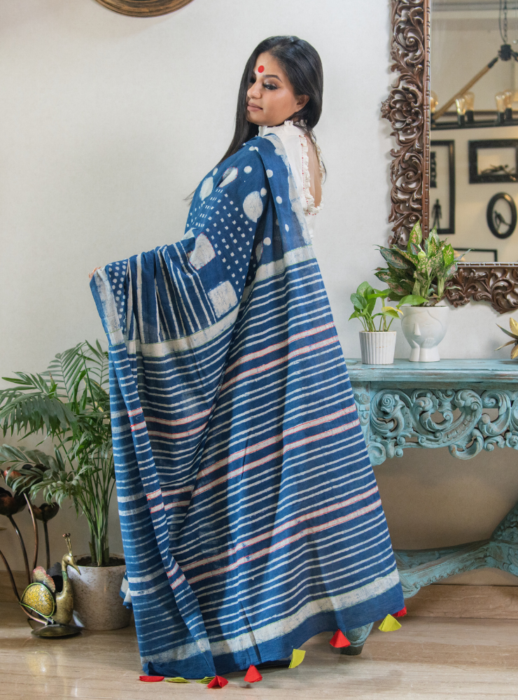 Neelanjali Saree | Hand Block Print Handloom Cotton Saree