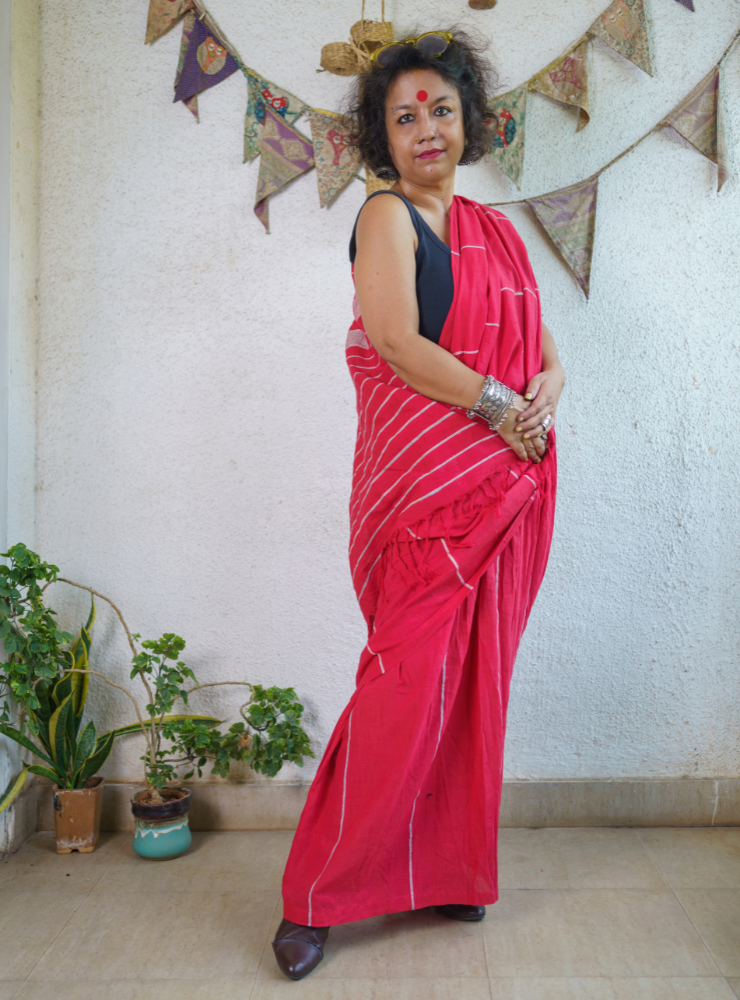Red Khesh Skirt Saree
