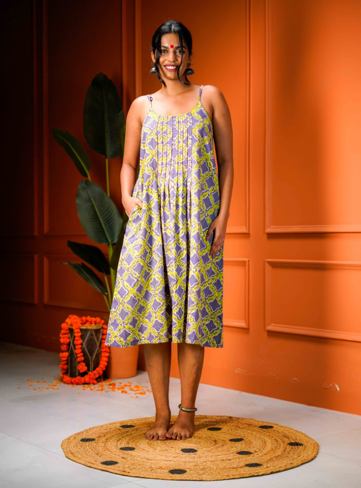 Batik Printed Spagetti Dress