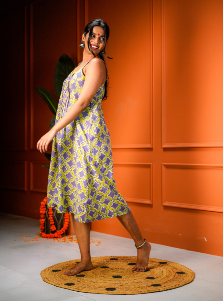 Batik Printed Spagetti Dress