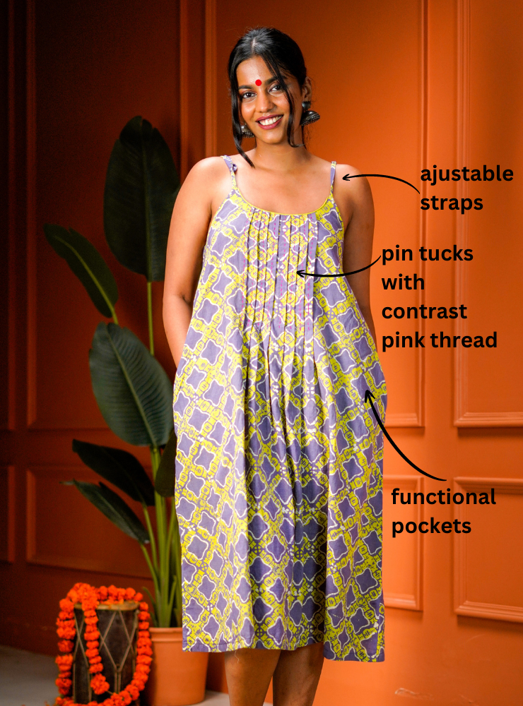 Batik Printed Spagetti Dress