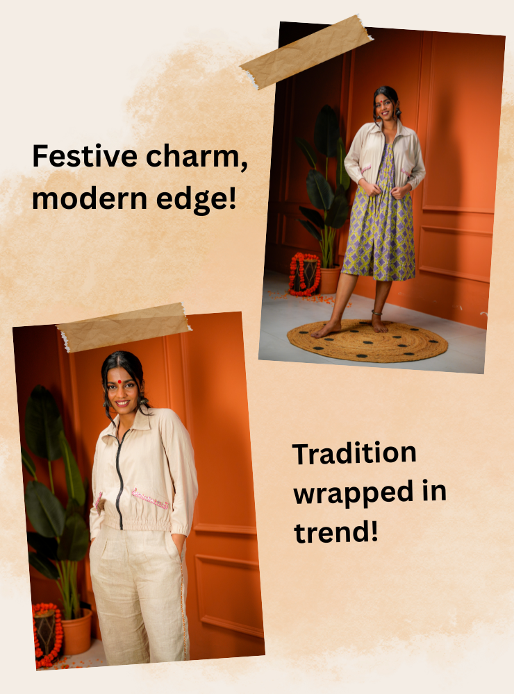 Beige Jacket with Embroidery