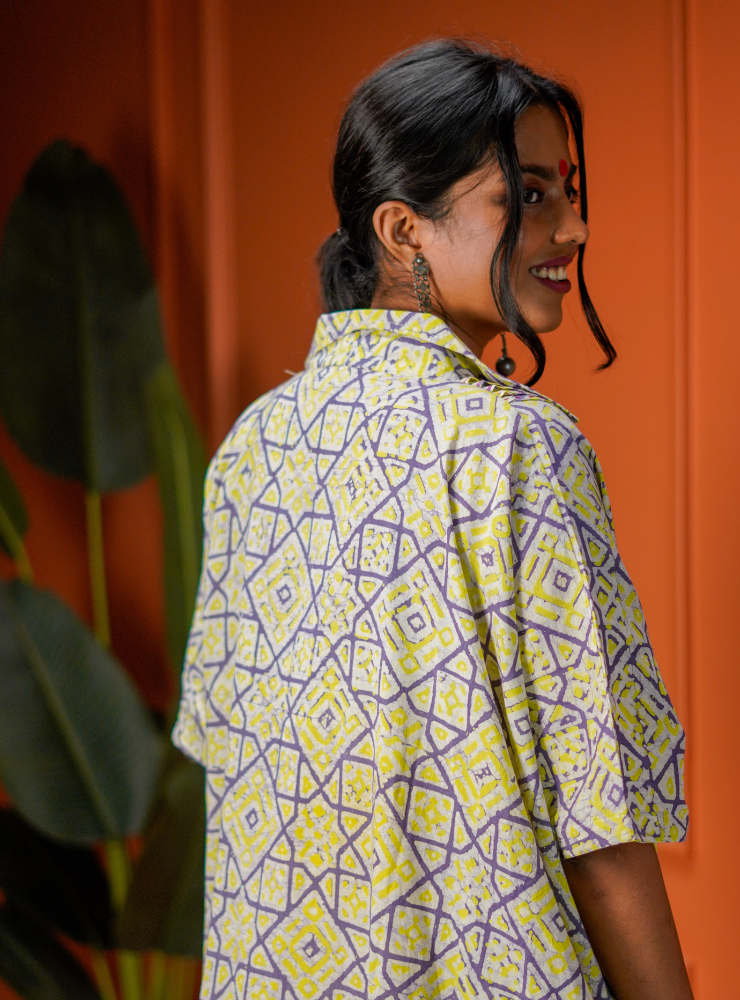 Taal Veda Set - Printed Batik Kaftan & Pant