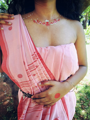 One of it’s kind- Light Pink Jamdani Saree | Prathaa | pink dhakai jamdani saree | festival attire
