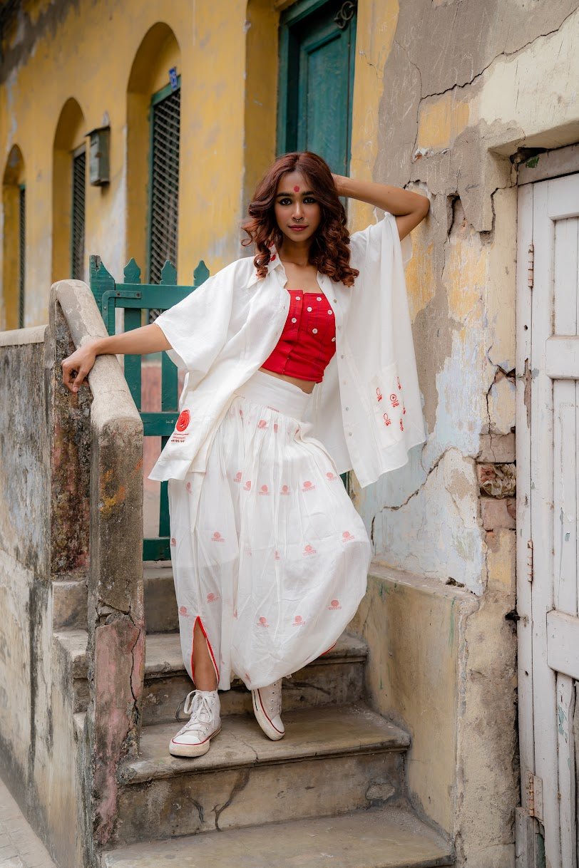 AASTEY : Black Jamdani Dhoti