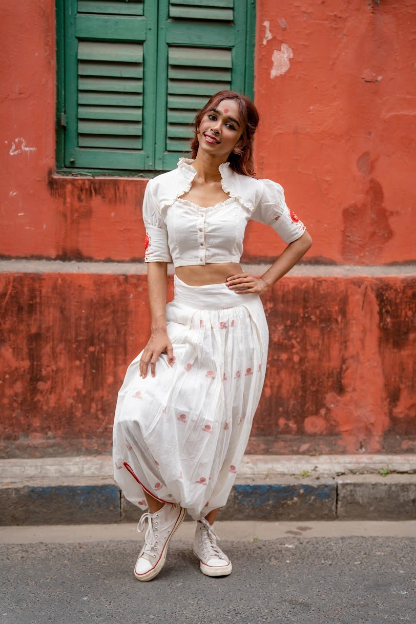 AASTEY : Black Jamdani Dhoti