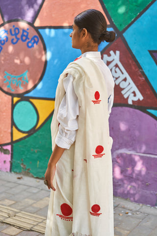 off white linen saree | festive wear for women | festival dress for women