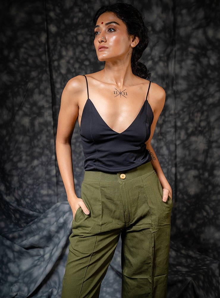 Olive Straight Pants - ROZAANA