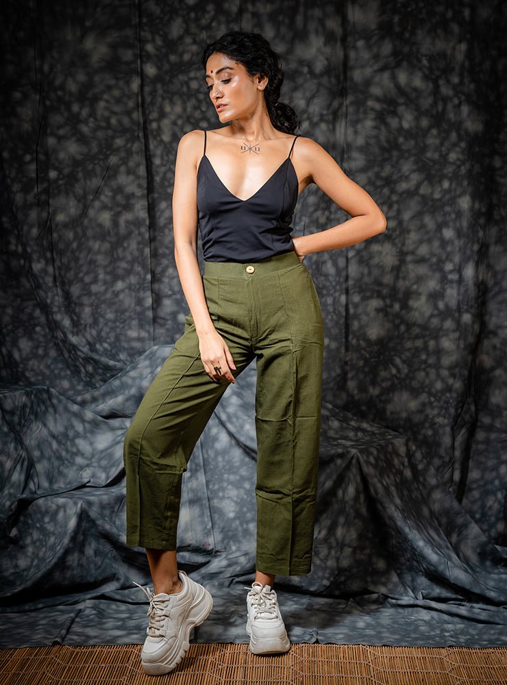 Olive Straight Pants - ROZAANA