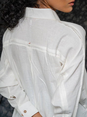 White Shirt Dress Full Length - ROZAANA