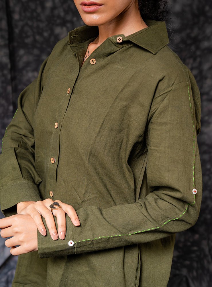 Olive Shirt - ROZAANA