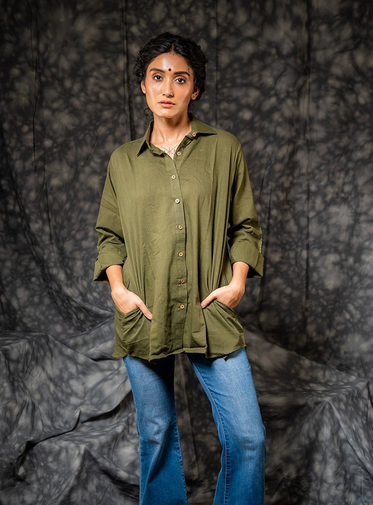 Olive Shirt - ROZAANA