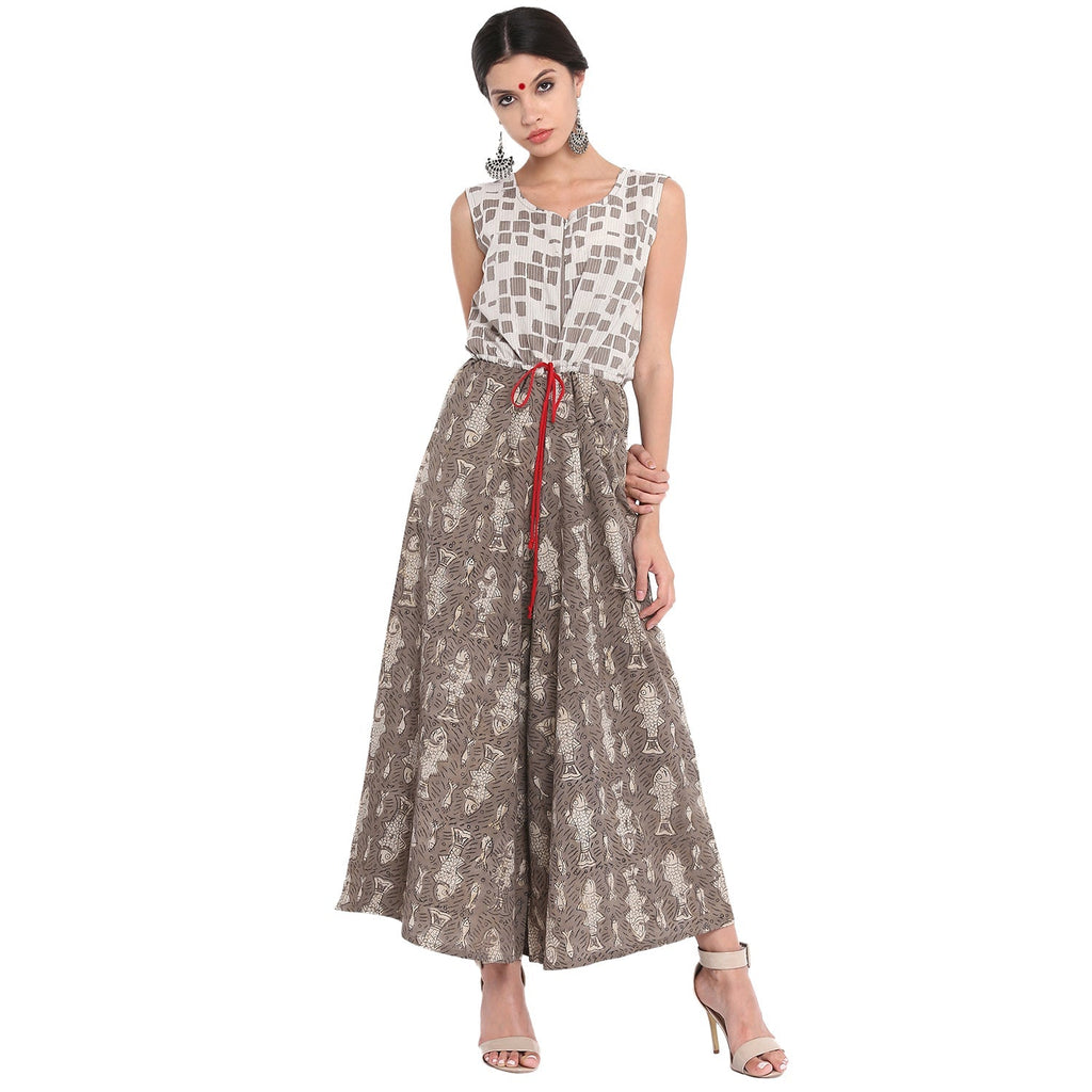 Dress - Kashish block print jumpsuit - Prathaa