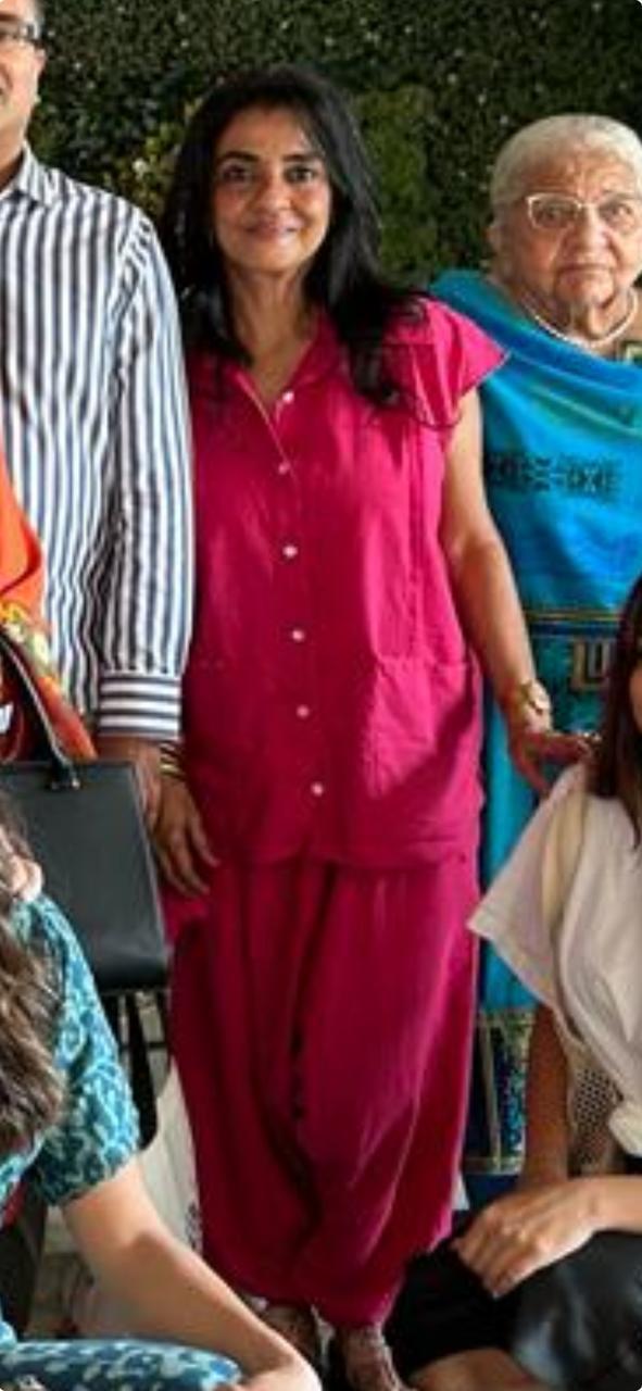 Pink Mul Aastey Kaftan Dhoti Set