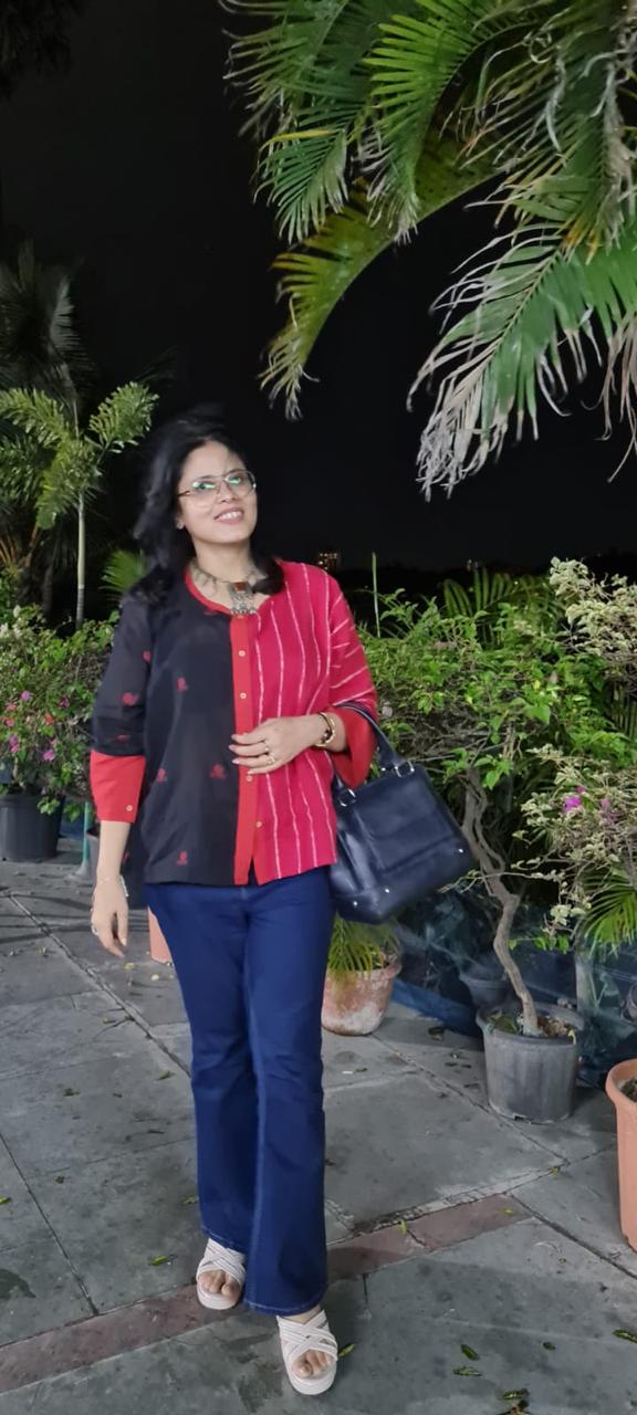 Handloom Half & Half Aastey Cotton Kaftan Shirt