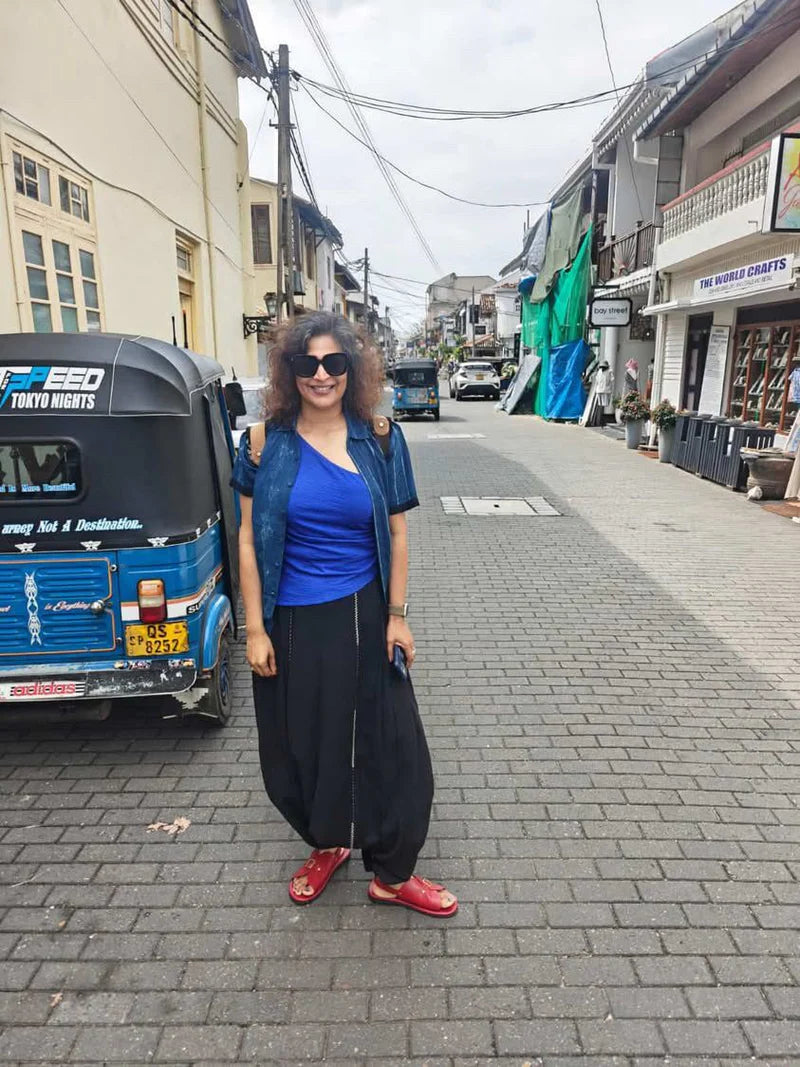 Black Handloom Cotton Unisex Harem Pants