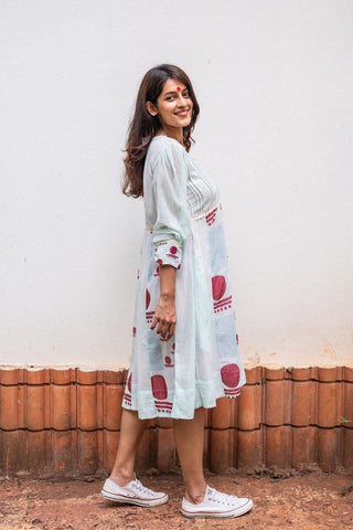 A-line Panelled dress- SNIGDHA - Prathaa - weaving traditions