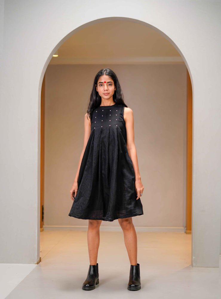 Arya Dress - Black - Prathaa - weaving traditions