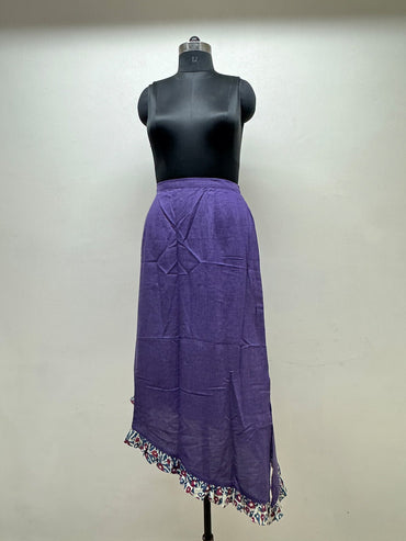 Asymmetric Purple Skirt with Frills - Prathaa - weaving traditions