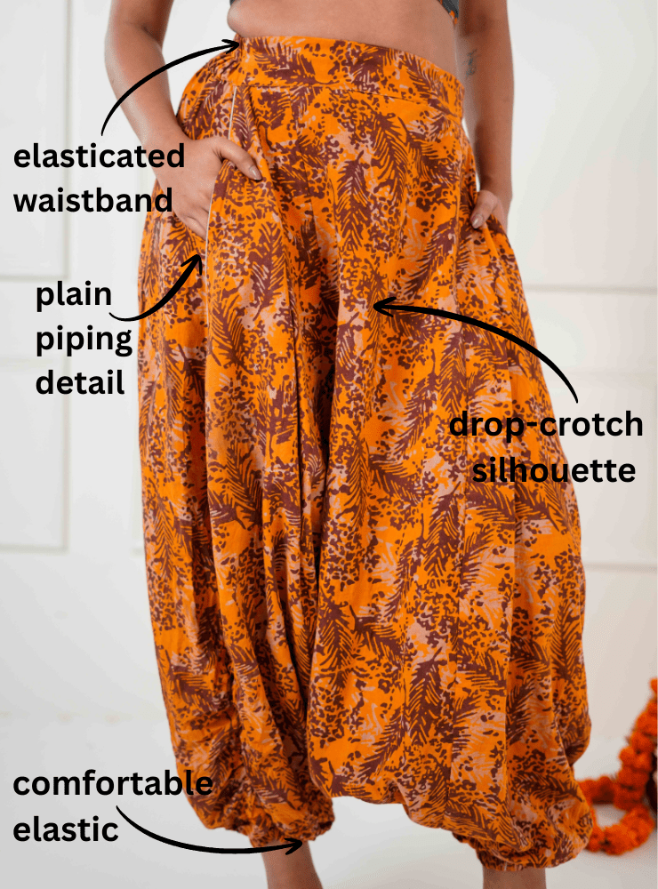 Batik Printed Harem Pants - Prathaa - weaving traditions
