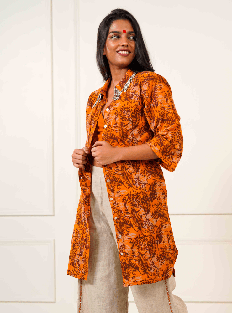 Batik Printed Shirt Tunic - Prathaa - weaving traditions