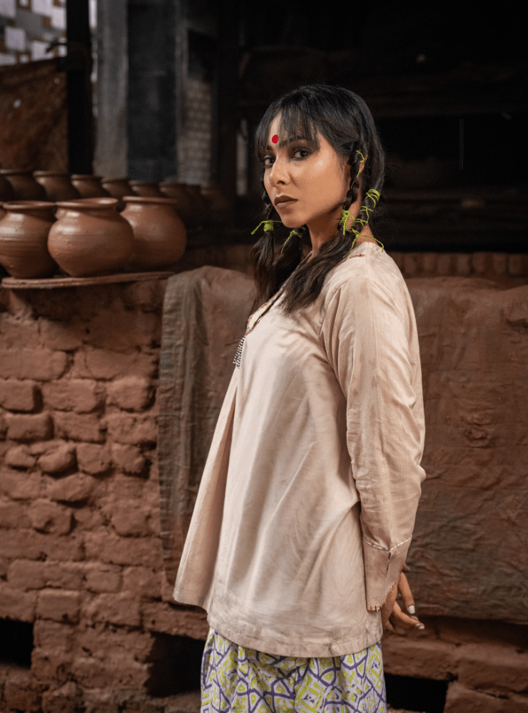 Beige Top - Prathaa - weaving traditions