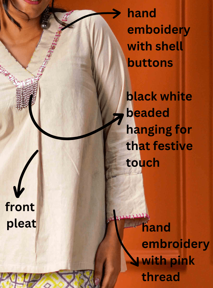 Beige Top - Prathaa - weaving traditions