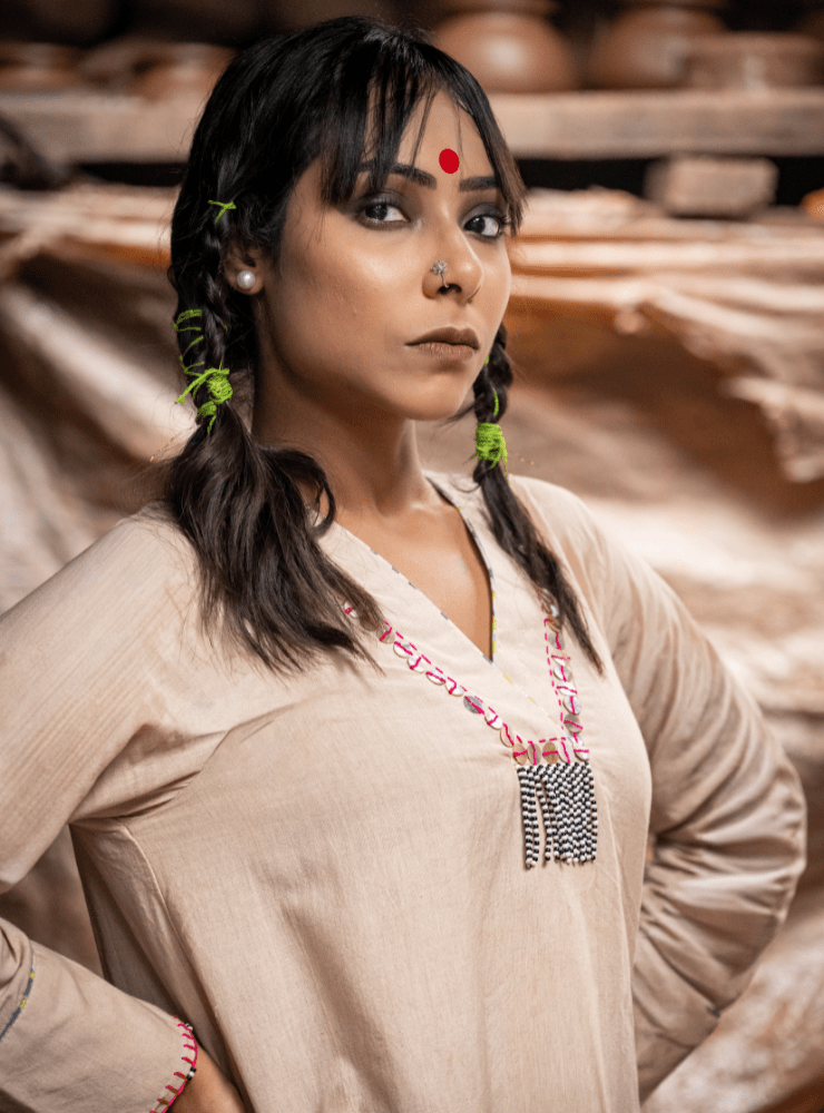 Beige Top - Prathaa - weaving traditions