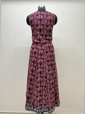 Block Printed Maxi Dress - Prathaa - weaving traditions