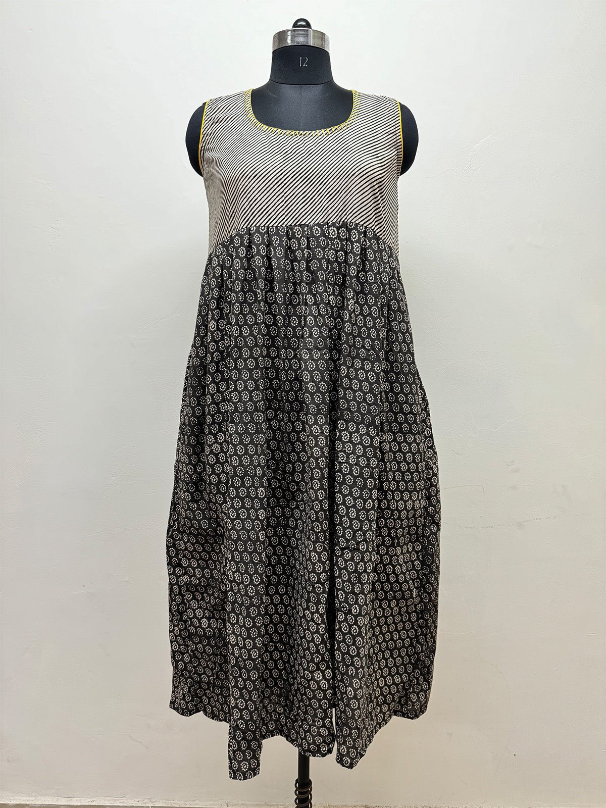 Block Printed Sleeveless Dress - Prathaa - weaving traditions