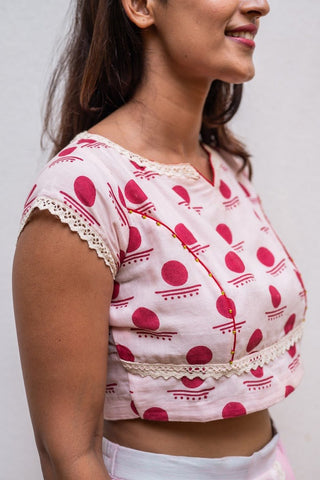 Cap Sleeves blouse- SNIGDHA - Prathaa - weaving traditions