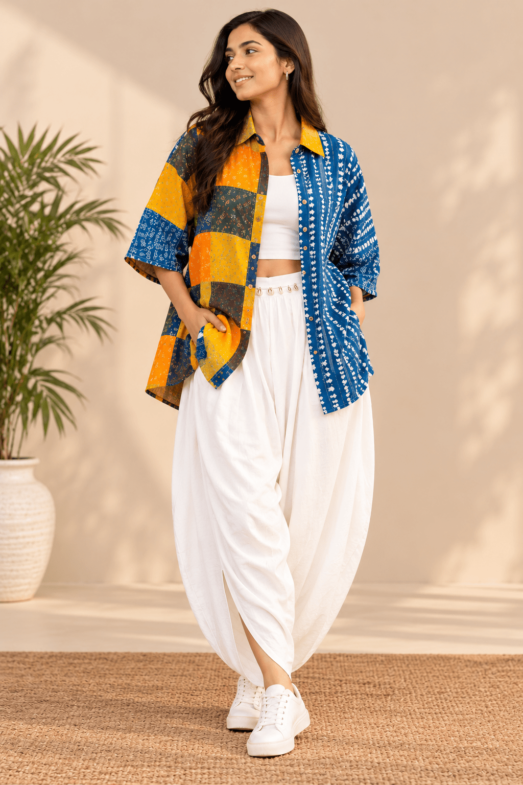 Coastal Patchwork Shirt - Prathaa-weaving traditions