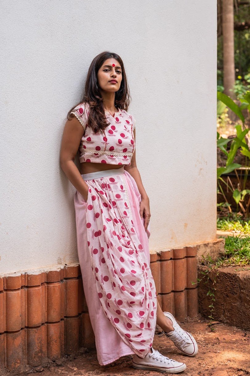 Dhoti Drape skirt- SNIGDHA - Prathaa - weaving traditions