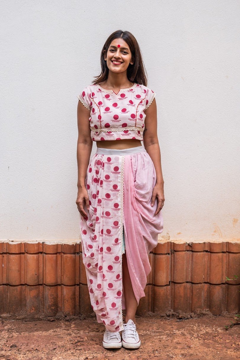 Dhoti Drape skirt- SNIGDHA - Prathaa - weaving traditions