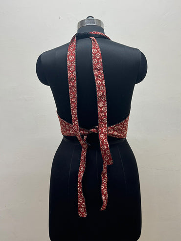 Halter neck Tie up Blouse - Prathaa - weaving traditions