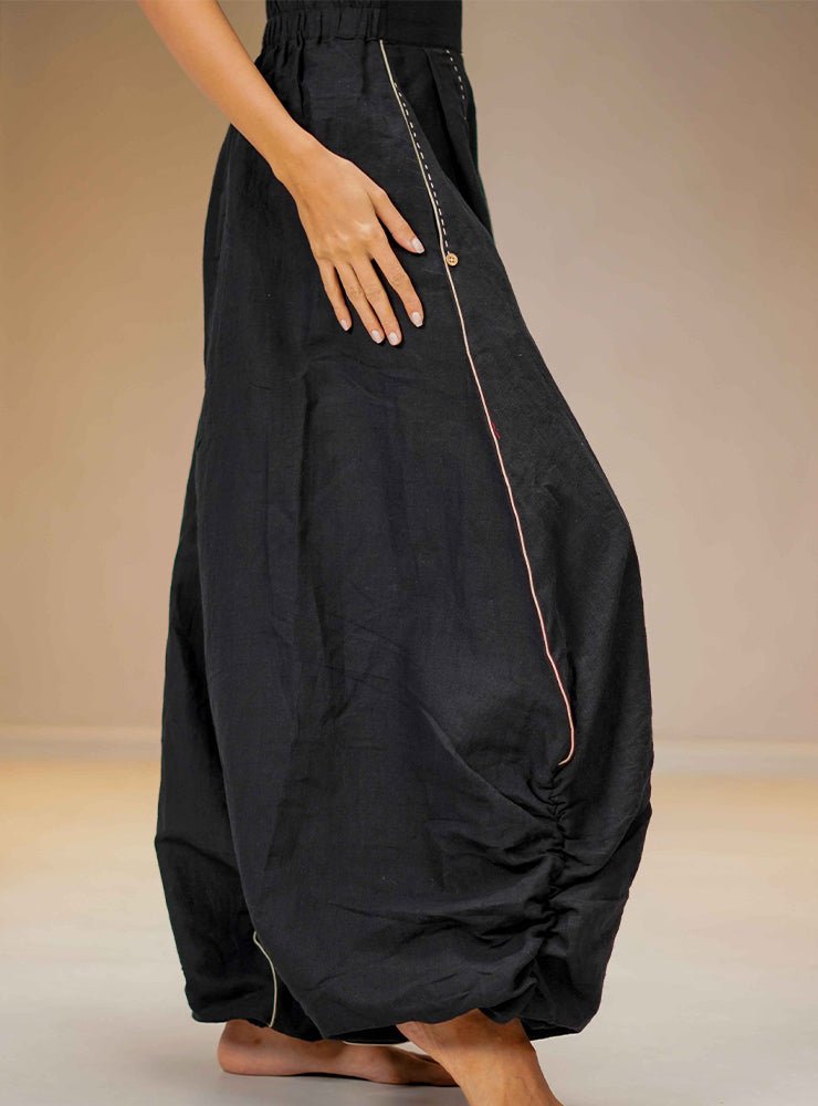 Harem Pants - Black - Prathaa - weaving traditions