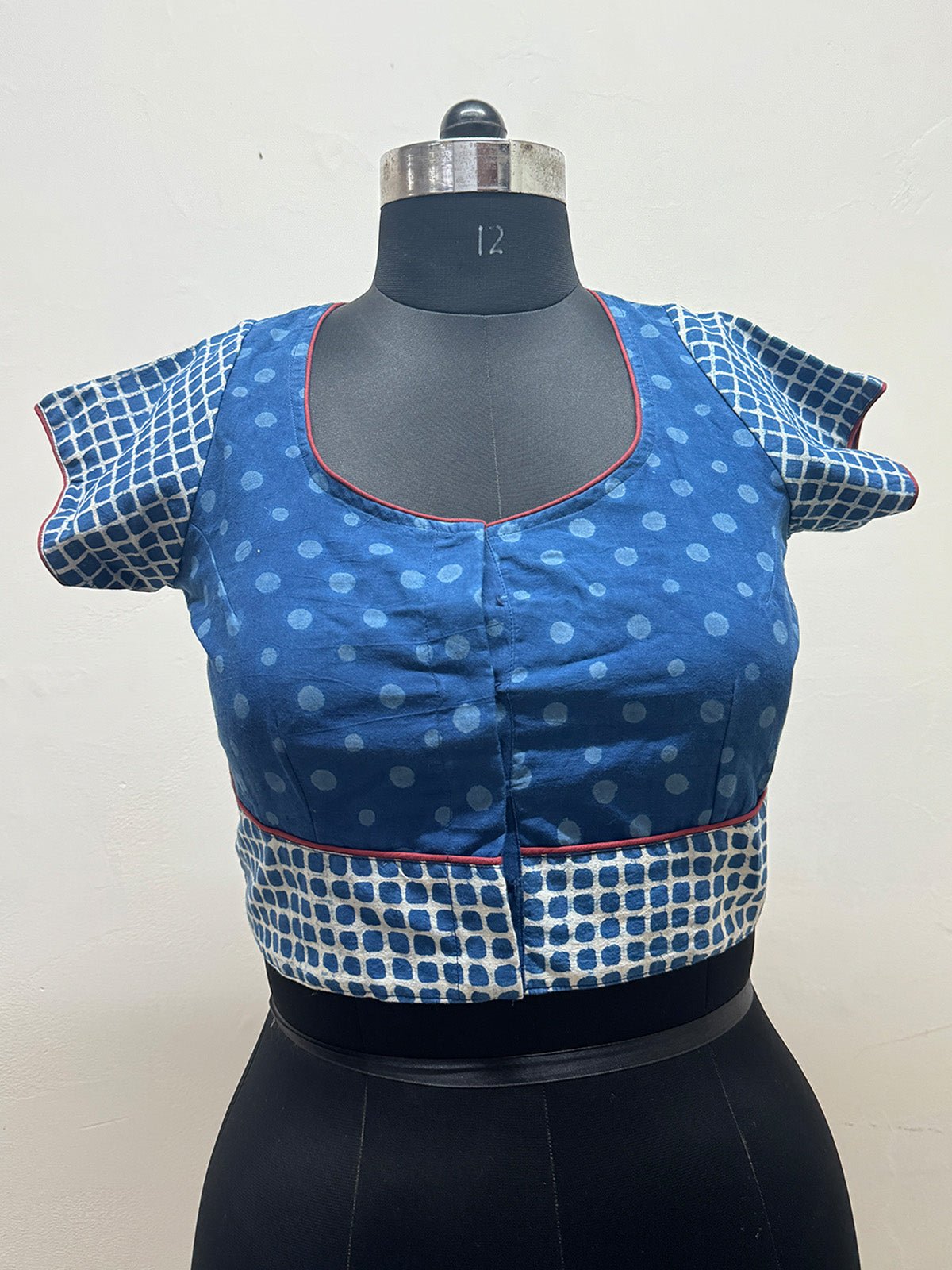 Indigo Handloom Cotton Blouse - Prathaa - weaving traditions