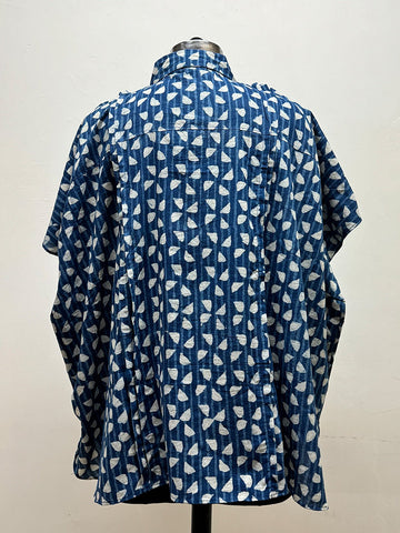 Indigo Kaftan Shirt - Prathaa - weaving traditions